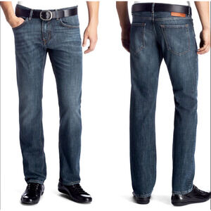 Hugo Boss 38W 32L Maine 1 Regular Fit $199 Straight Leg Jeans Dark Wash Denim